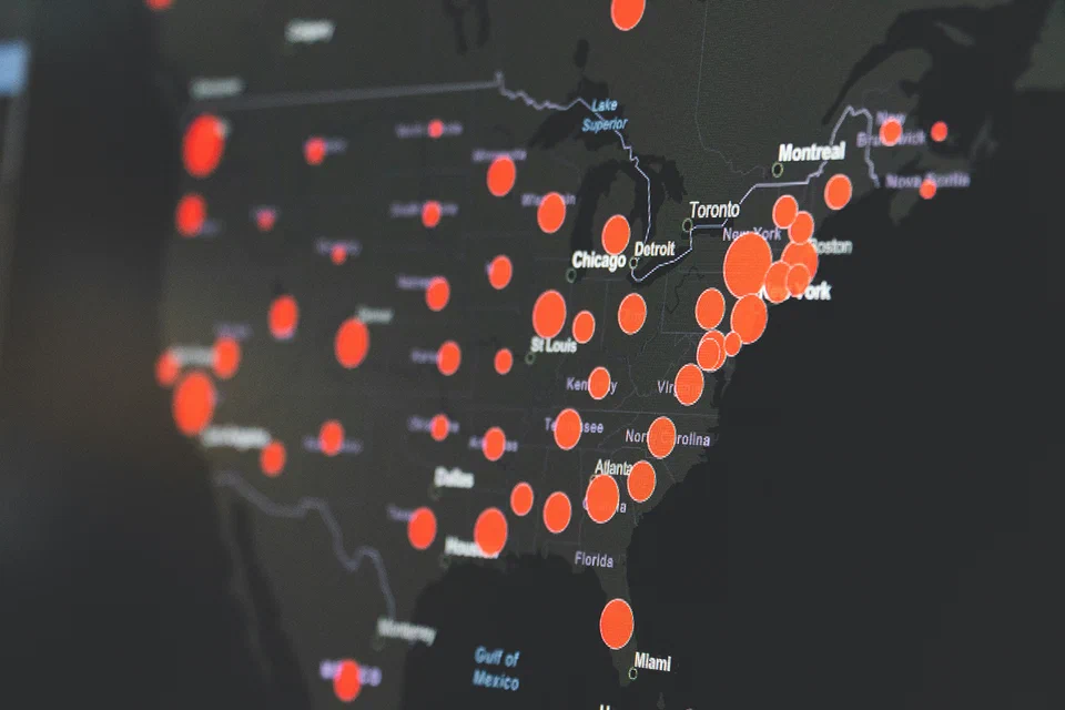 Map view with active shipments. Map view with active shipments.