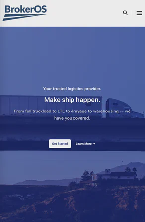 Mobile phone home screen showing website