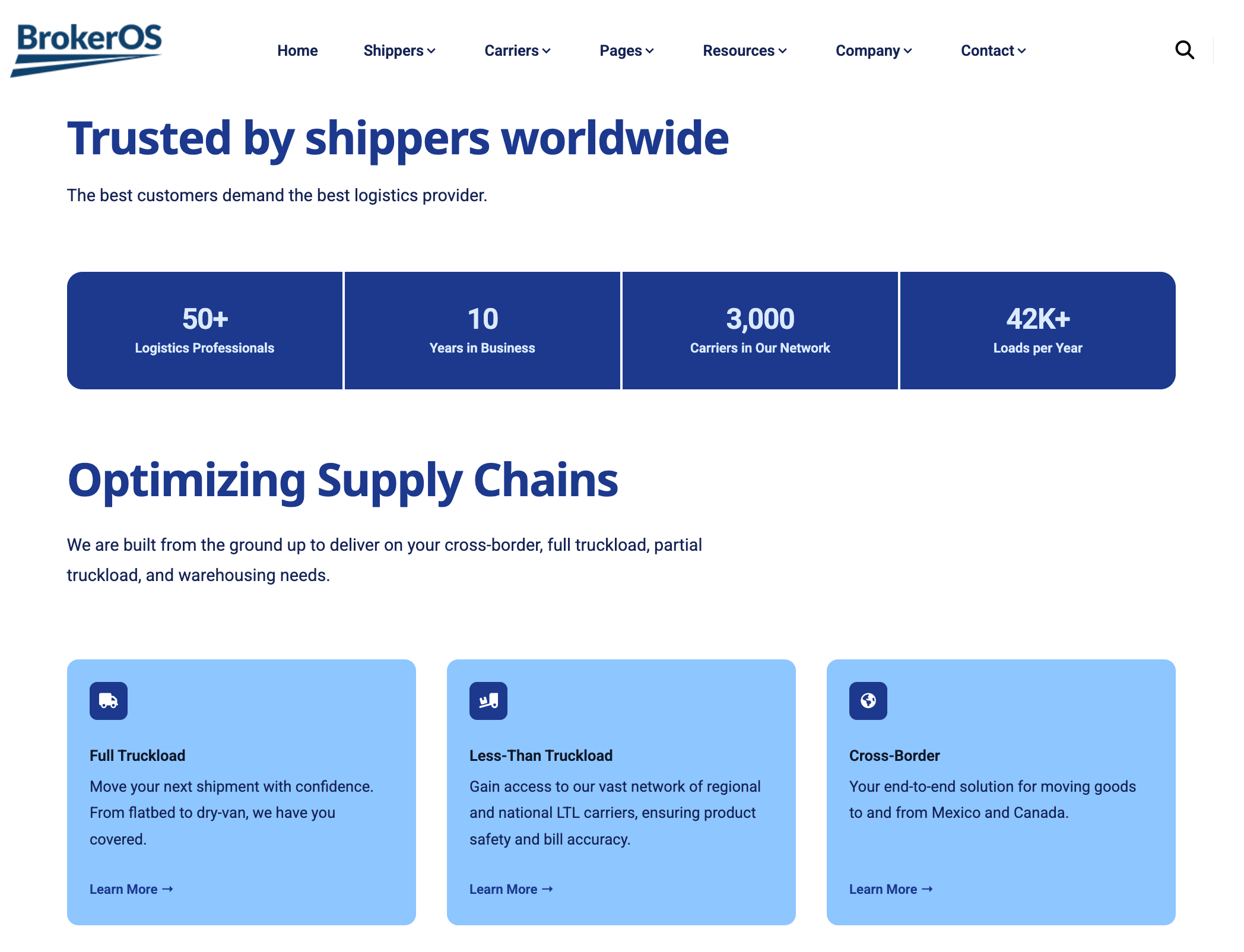 BrokerOS website preview BrokerOS website preview