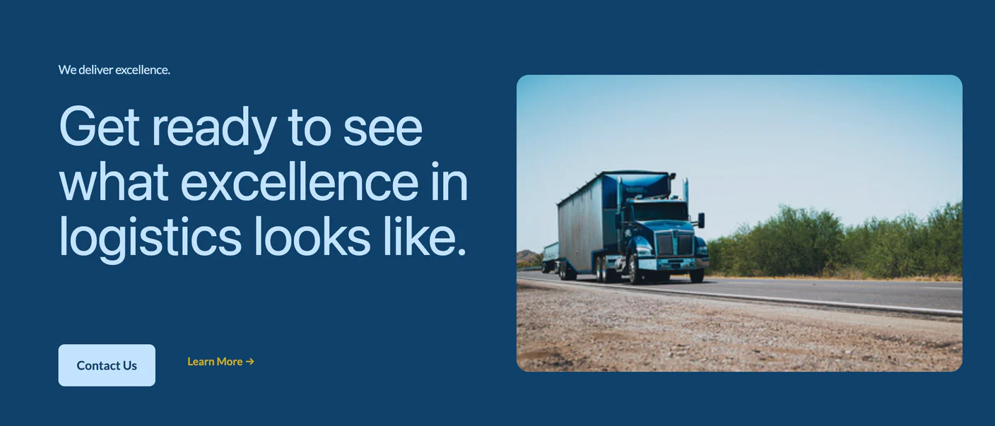 Screenshot of the hero component.