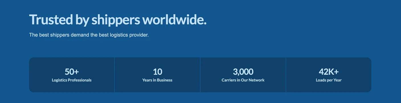 Screenshot of the hero component.