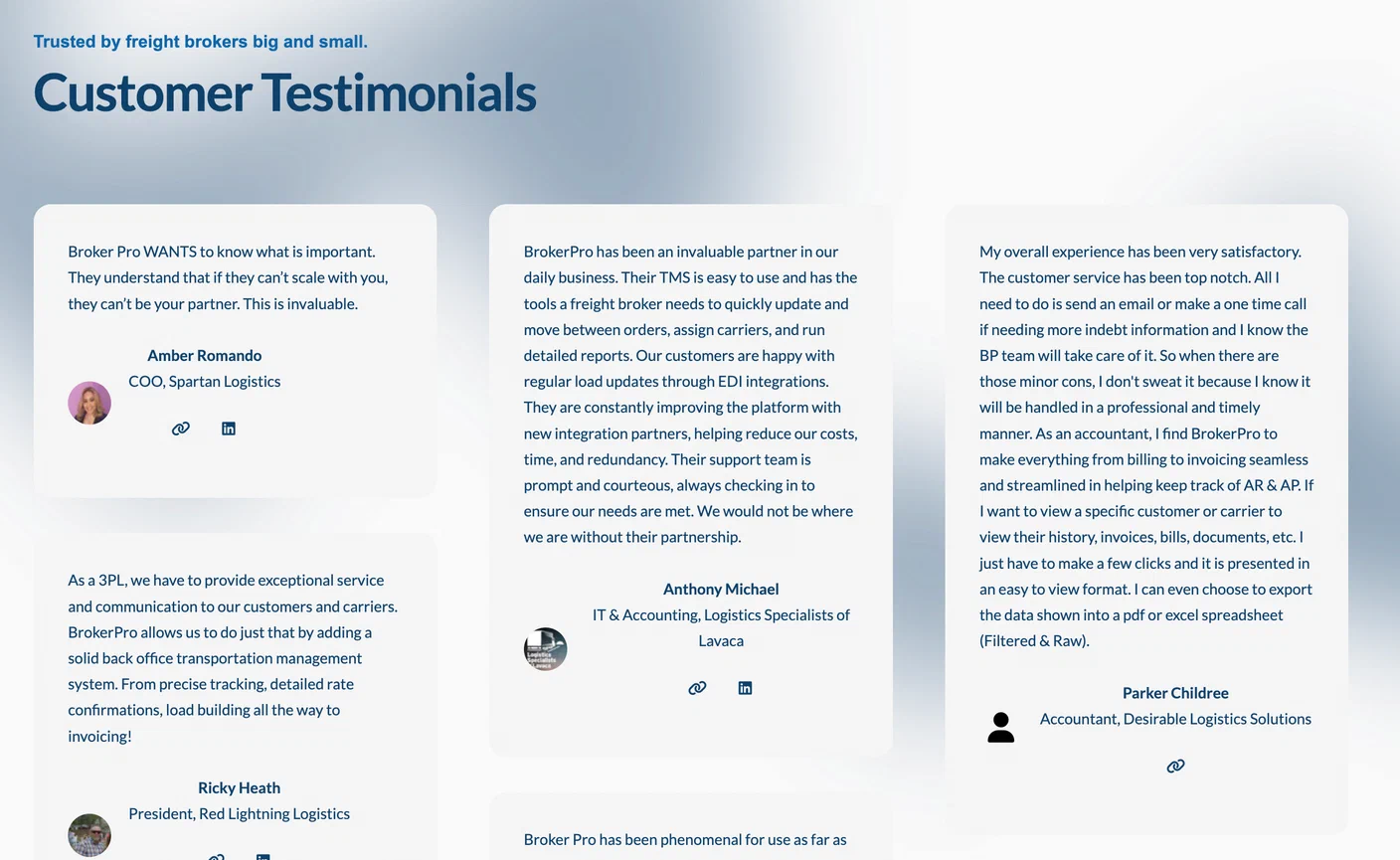 Screenshot of the testimonials pattern. Screenshot of the testimonials pattern.
