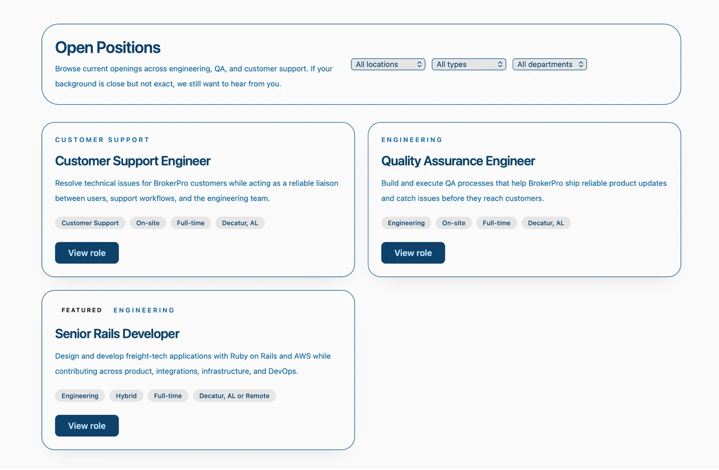 BrokerOS Web careers structured data preview