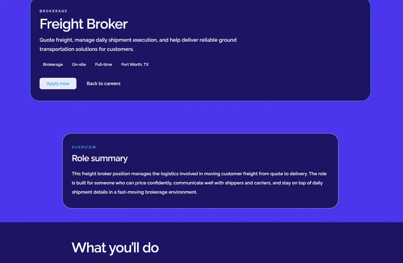 BrokerOS Web careers management preview