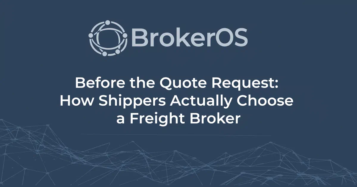 A shipper researching freight broker options across search results, AI tools, and logistics websites before requesting a quote. A shipper researching freight broker options across search results, AI tools, and logistics websites before requesting a quote.