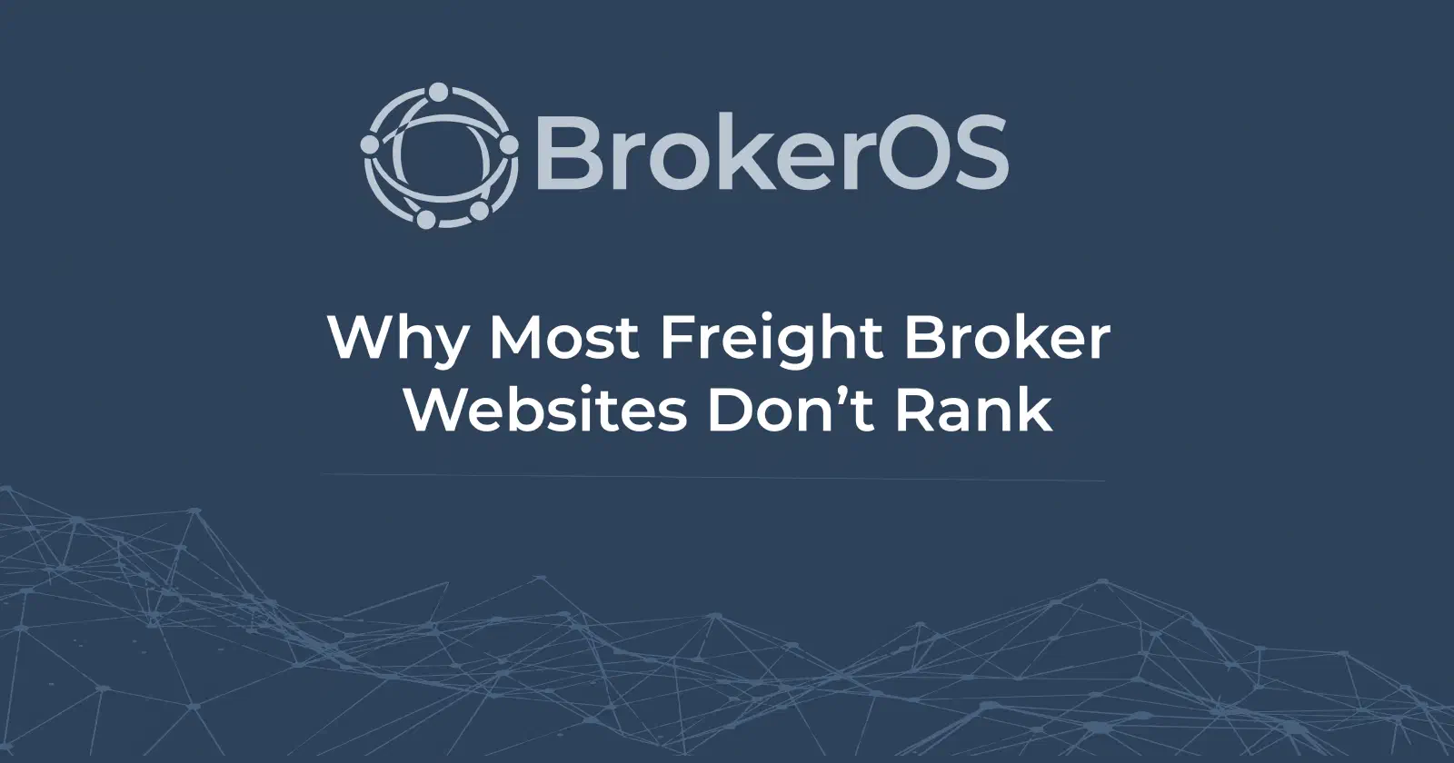 A freight brokerage website audit showing weak content, missing structure, and poor search visibility signals. A freight brokerage website audit showing weak content, missing structure, and poor search visibility signals.